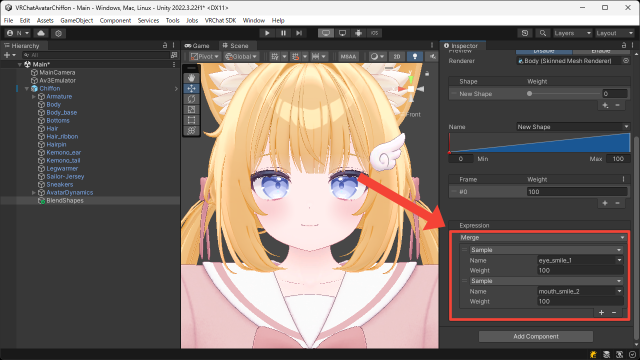 Merge Expression Settings